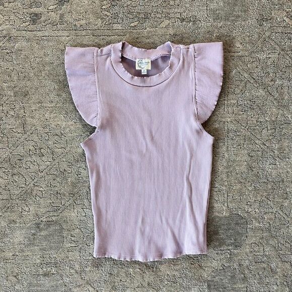 Francesca's Ribbed Tank Lavender Purple Top Mock Neck Women Size S/M - Picture 1 of 3